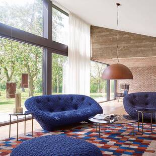 意式极简写意空间27532弧形布艺o网红设计师壳现代创意黑色plmu贝