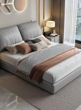 奶户油储软物双人床主卧大AL100377床耳朵简意约式小型包婚床工厂