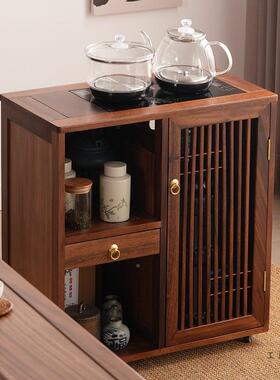 桃木家用沙边柜茶水柜实木可F5M795TT移动胡泡茶水台烧壶发一体新