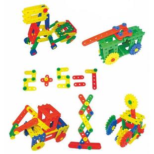 幼儿园早教积木益智城堡建筑齿轮塑料雪花插片拼面思维训桌练塑料