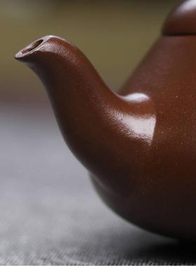 紫泥汉棠传石瓢壶宜兴紫砂壶具茶道文玩泡茶茶器78469家用名家手