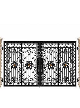 自中式16679别墅庭院铁艺农双门开大别墅小区村建房防盗门