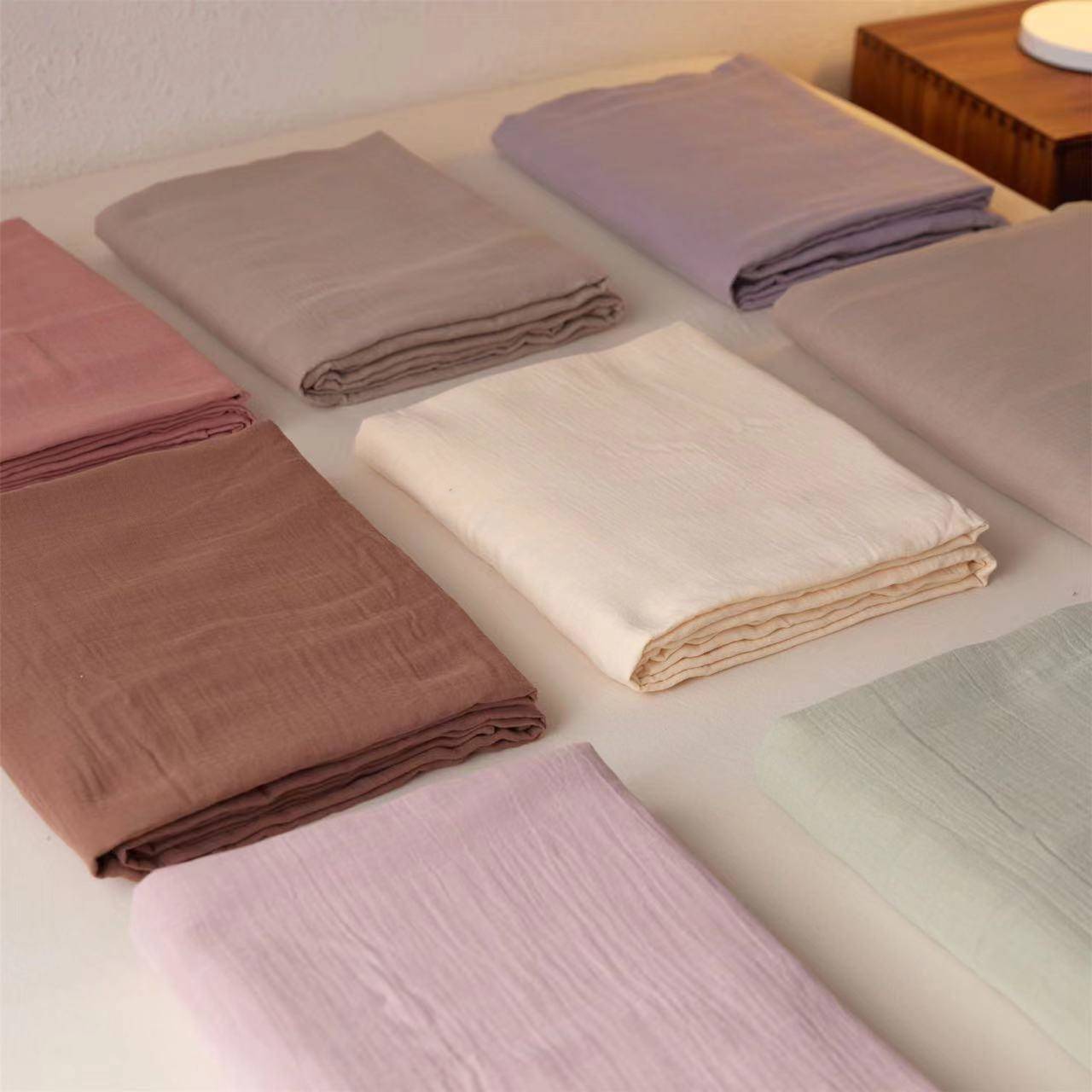 母婴A类全棉双棉层皱纱EXE床单单纯1件00纯色宿舍单双人被单三件