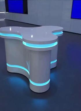 创意发柜光圆形展产展示台科感展览技柜品展厅展台DSAF异形旋转展