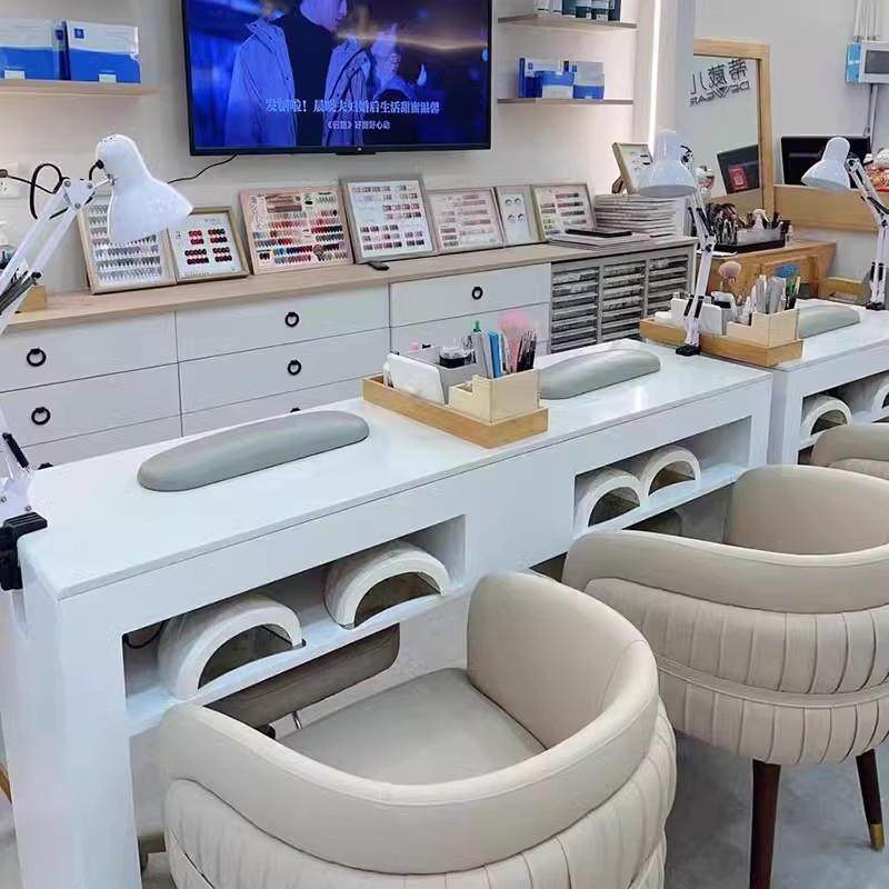 现代式漆网红桌单双人三人简约烤凹槽器63922收日纳盒内嵌式吸尘美甲桌,影音电器,DIY配件,淘宝优惠券,粉丝福利购,淘宝优惠卷