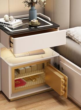 智轻奢能保险床险头柜多功能实木卧室保箱免安装QQJ充电储物床边