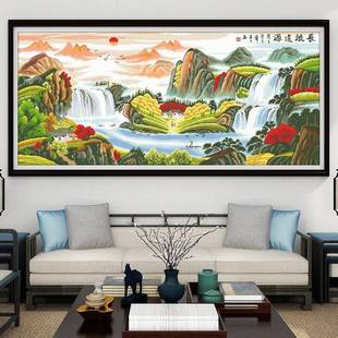 山分好线-源客远流长32773十绣线绣新款2字025厅满绣印花风景水画刺绣