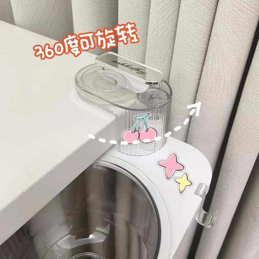 吸盘桌边垃圾桶旋转办公室桌面可爱迷你小号厨房收纳盒壁挂废纸篓