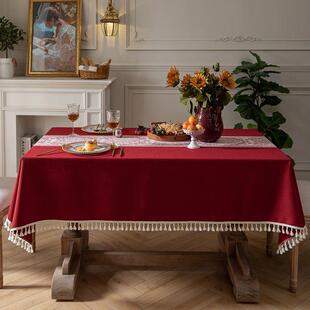 新装中式结婚喜桌布红36959色苏复古花流家用婚礼事婚房茶几长方