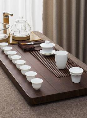 茶盘实木家用整块大花梨质茶台简木易小电木排水BRD茶海茶具套装