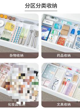 可伸缩储抽屉分格子收纳盒橱柜餐具筷子LOD勺内置厨物盒分隔房