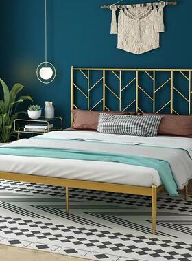 酒双人床约民宿卧室出租房铁架52262物床公主床单人床加固储店空