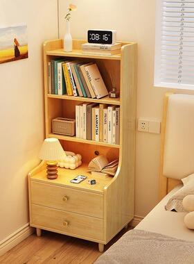 全实木头柜书一体多层置架物卧室床边加高简架约储物柜小型95006