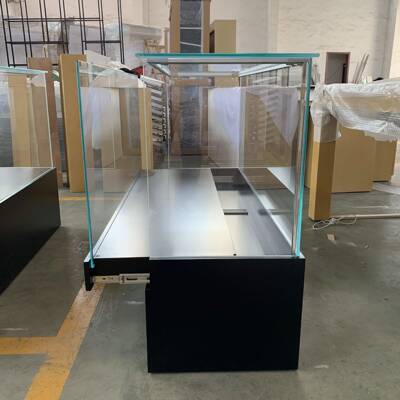 超白钢化玻璃黑色烤漆讯柜抽拉式样品示柜眼镜展76005展展柜手机