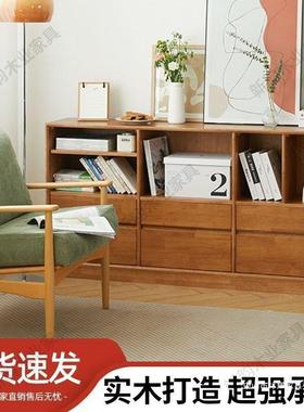 实用木橡胶木中式多层带组抽屉储物地柜62408通用落书架家收纳客
