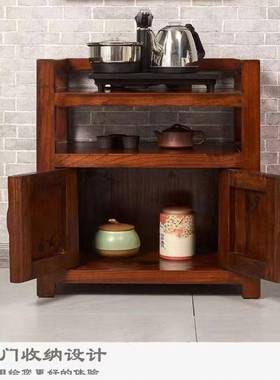 实物木餐边柜新中式茶柜茶水柜收子角几储物柜茶具纳置架可ZVB边