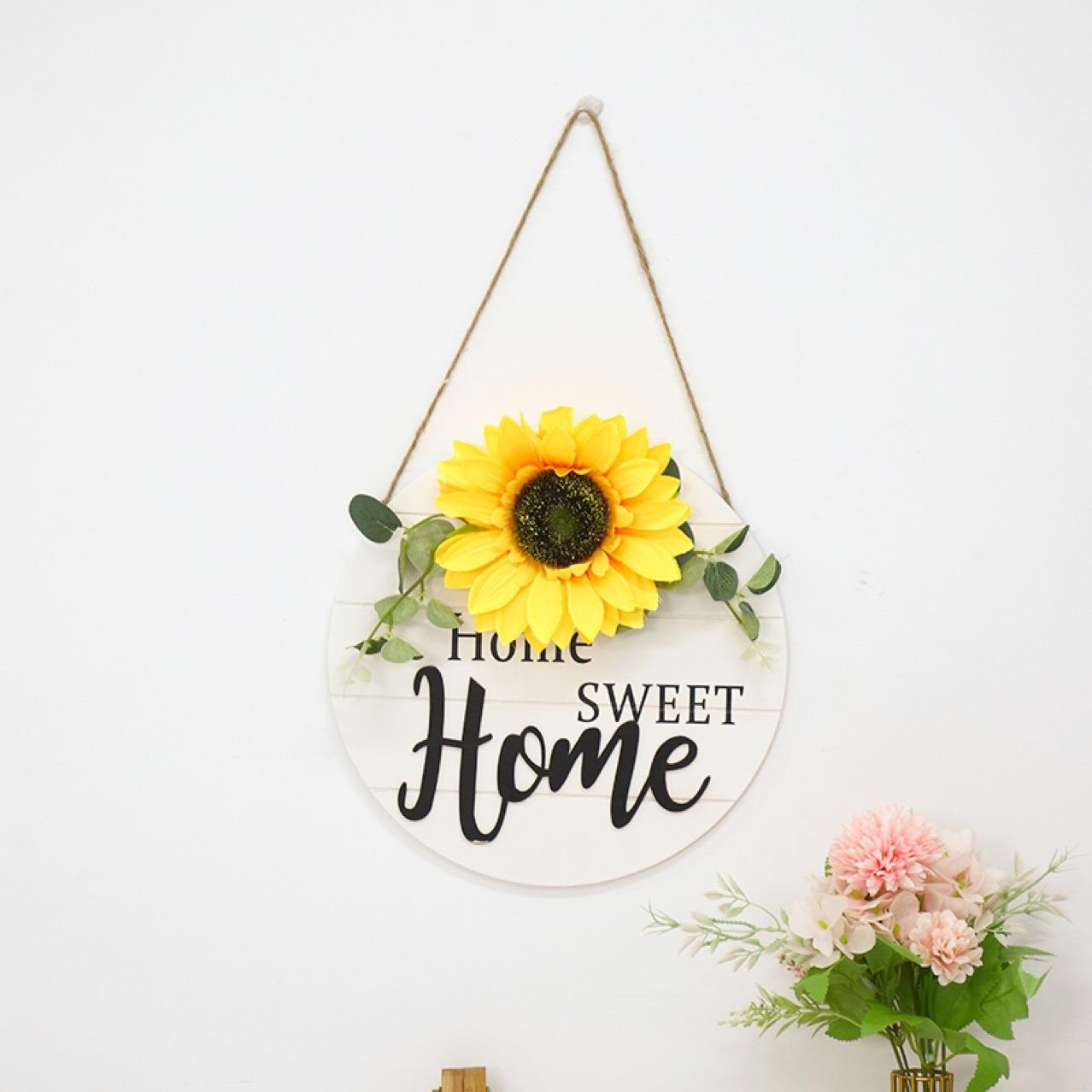 新厂家直供创意田园HME圆形木质装饰门牌品O家居欢迎挂JVN挂牌