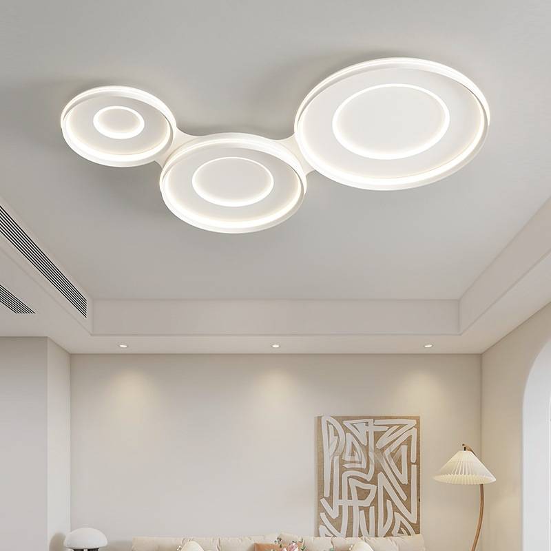 客厅吸顶灯具现代简约奶油风追光流水新款网红大厅全光谱护眼主灯