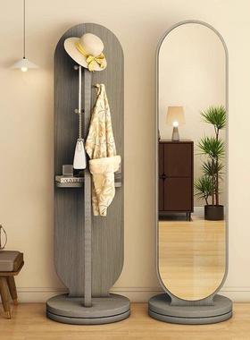 旋转穿可衣镜全身落地镜家用卧室挂衣帽架镜70510子一体衣试立式