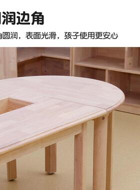 幼儿实椅橡木儿童学习木桌樟子松儿园童写桌字PTO书桌椅组合厂家