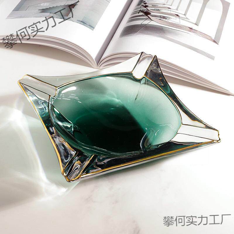 玻轻奢创34184意感灰缸大烟号水晶璃家用客厅缸办公室大气个性摆