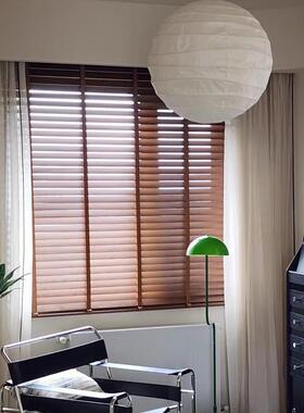 实木百叶窗帘UIK家用房客书厅办公室卧室叶木质降百叶遮光升实木