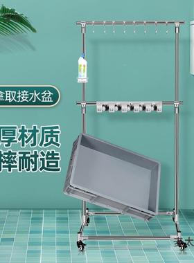 拖拖把挂落地式扫把工清洁拖45224布架具架把架收纳不锈钢墩布架