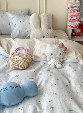 A类床上四件套纯2棉20新款床单被套被罩笠学生宿5舍床三件98202套