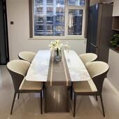 岩餐板桌椅组合小LRW户型家用餐桌轻奢简约现代&长方型饭桌20H25