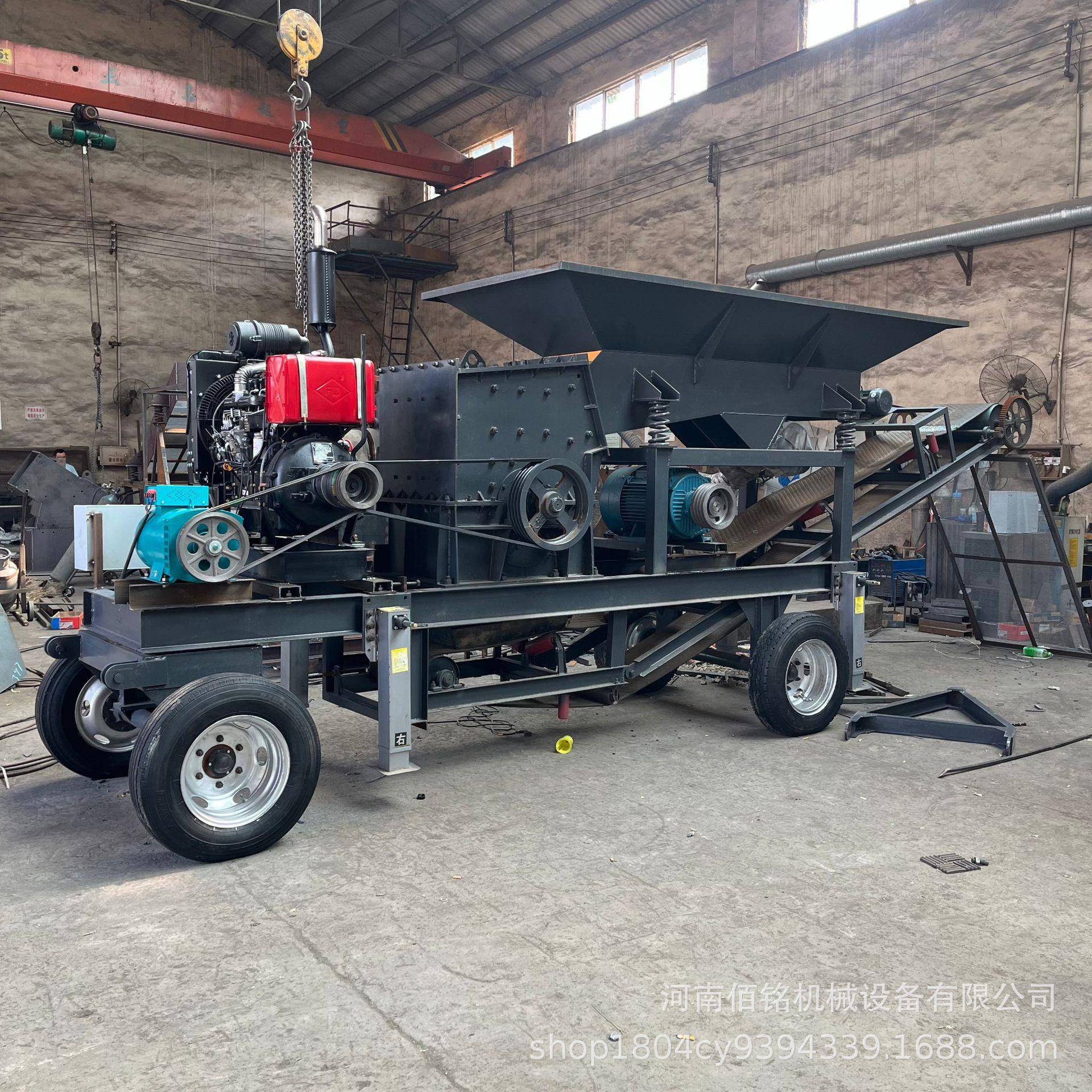 移动方箱式破碎制砂机建筑垃圾混凝土粉碎机石灰石花岗岩碎石机