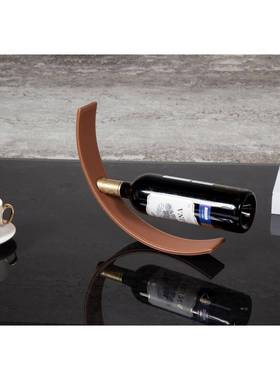 轻皮革红酒架件27023创意奢高档客厅摆家居装玄关餐边柜电视柜酒