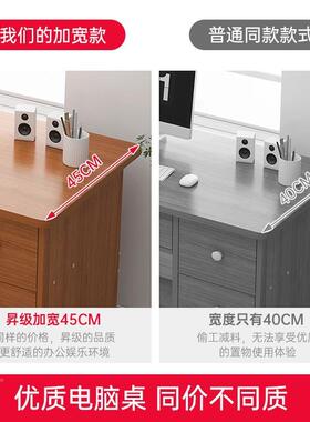 台式脑桌简易书桌椅家用写43390字桌出租屋桌子简约电抽公办桌带
