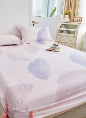 B01单tBkA22BeOO%纯棉床笠单件床罩Z全棉全包防人滑床套子罩双三