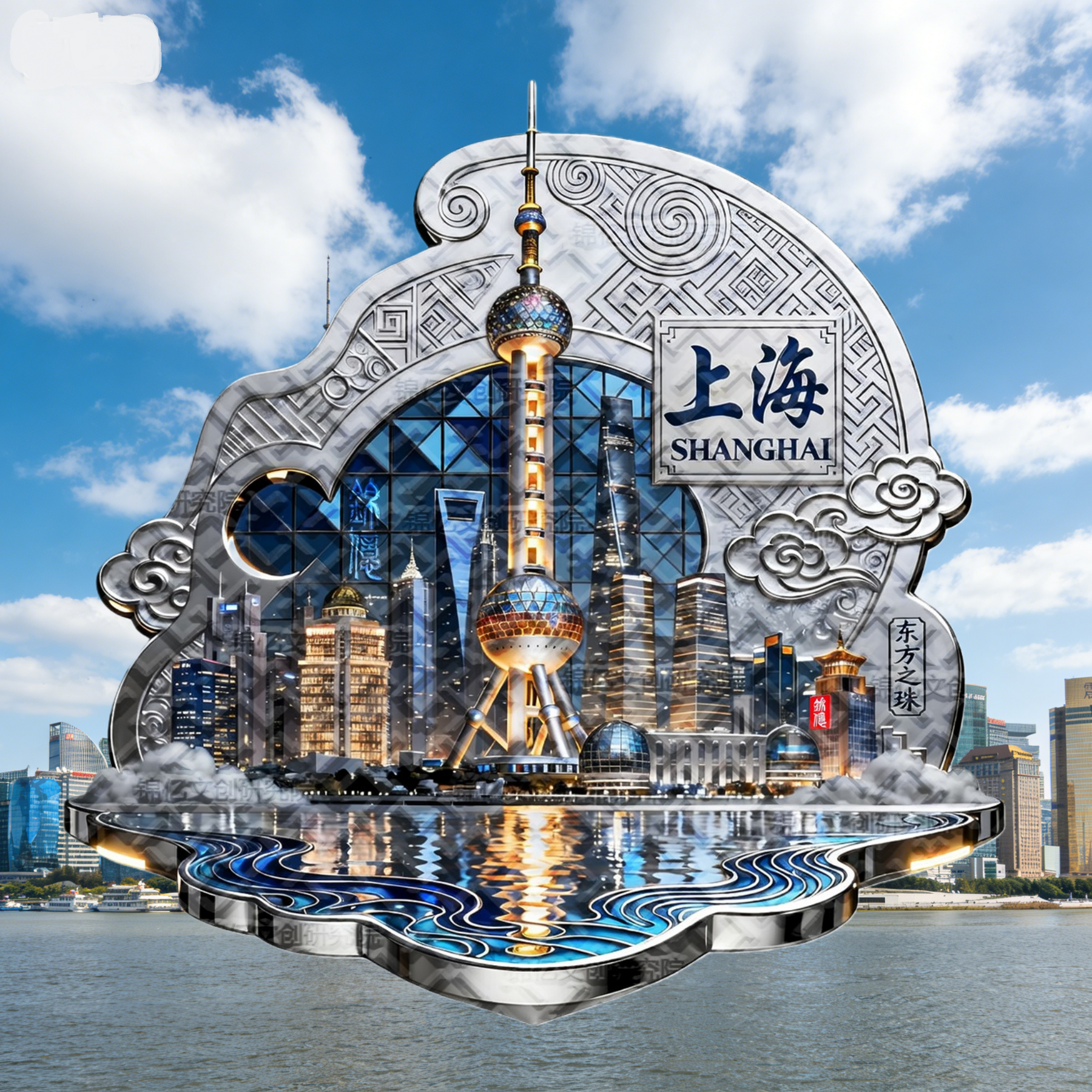 上海东方之珠外滩旅游冰箱贴