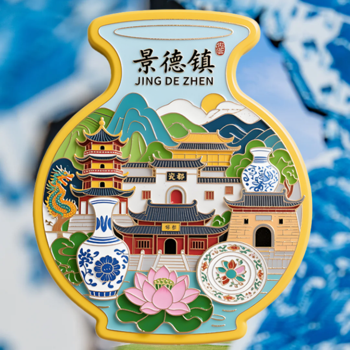 江西景德镇创意金属冰箱贴