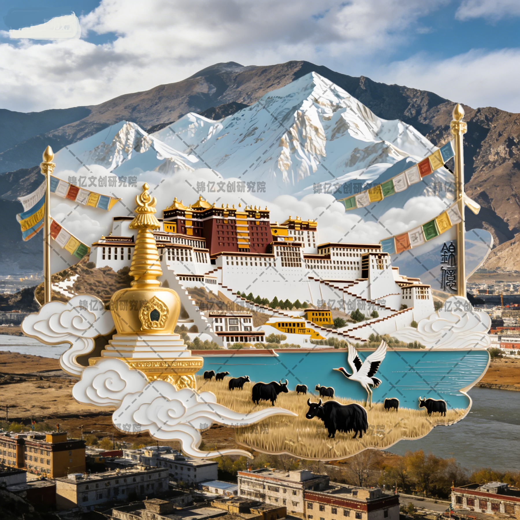 布达拉宫冰箱贴西藏旅游打卡纪念品周边国风金属创意收藏特色文创,节庆用品/礼品,文化创意冰箱贴,淘宝优惠券,粉丝福利购,淘宝优惠卷