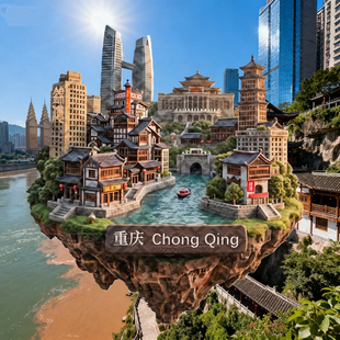 重庆冰箱贴洪崖洞李子坝旅游城市打卡网红周边国风送朋友文创礼品