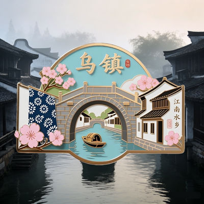 乌镇国风浮雕强磁冰箱贴