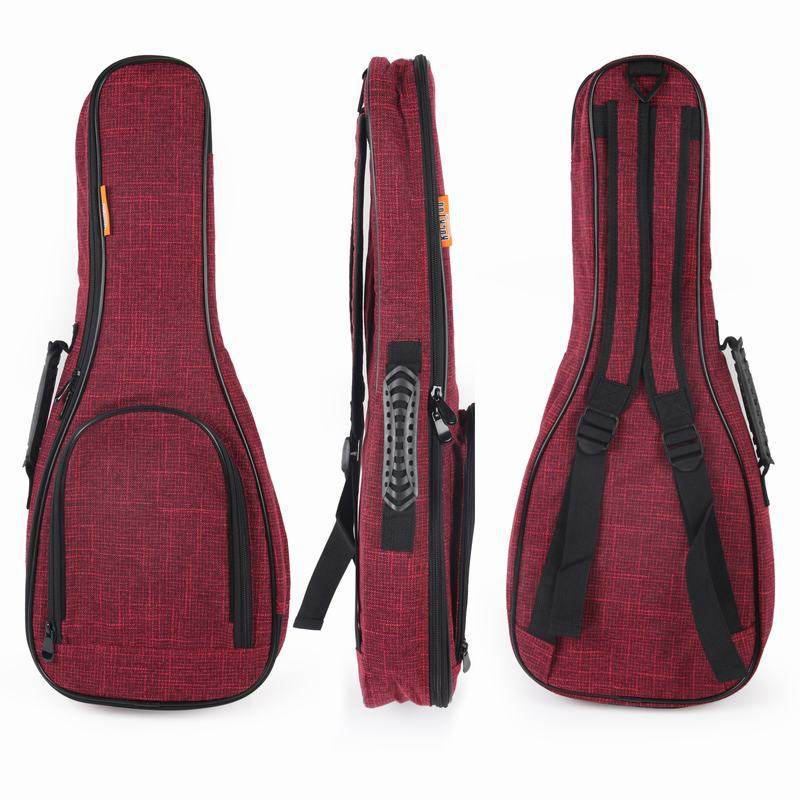 红色尤克里里加厚包 10mm乌克丽丽琴袋 23寸ukulele棉麻琴包