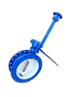 越海阀门生产供应手动加长杆法兰软密封蝶阀D341X法兰蝶阀DN250