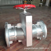 广州越海阀门GJ41X 10L铝合金 不锈钢衬胶管夹阀排泥浆排渣胶管阀