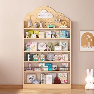 2026超薄门后书架儿童家用一体靠墙边落地实木多层窄书柜洞洞板收