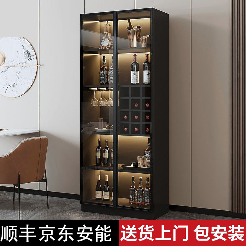 轻奢现代简约玻璃门客厅酒柜