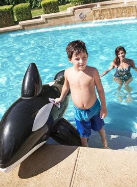 Bestway41009 鲸鱼坐骑水上充气浮排 仿真动物戏水玩具 泳池坐骑