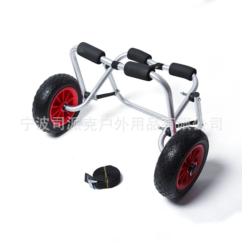 皮划艇独木舟可折叠铝合金 手推车移动拖车手拉式 塑料小船手拉车