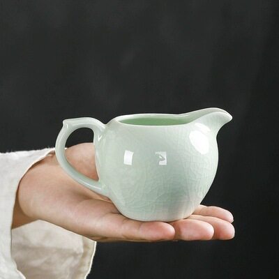 功夫陶瓷茶具汝窑茶海茶壶公道杯开片可养汝瓷分茶器冰裂中正杯