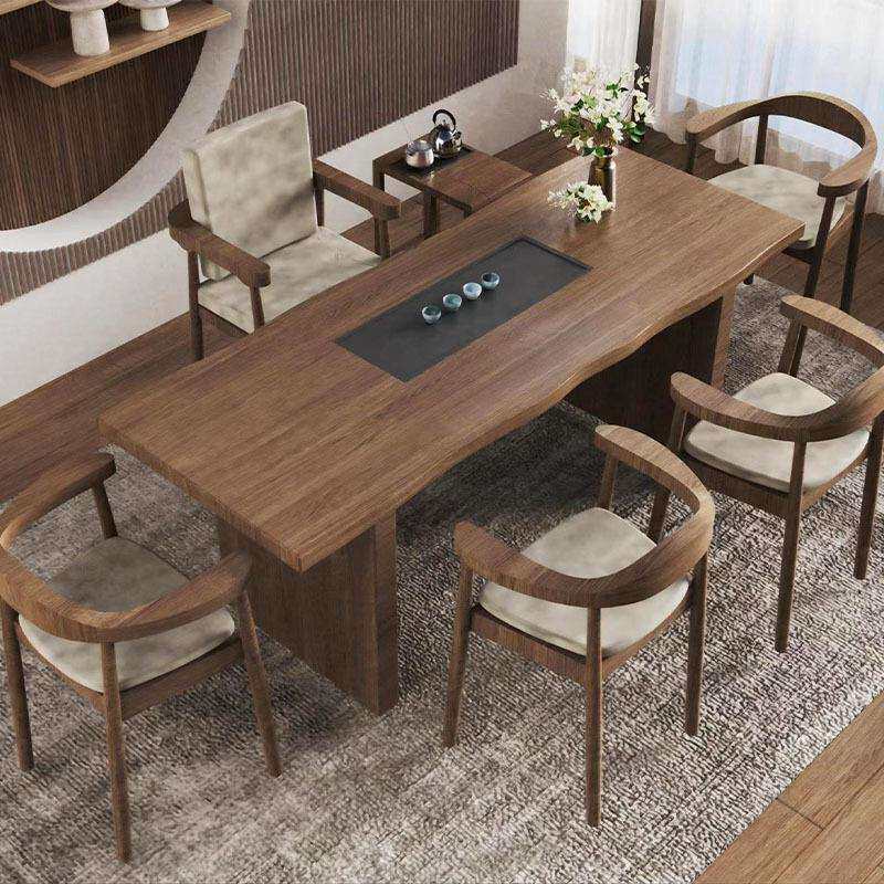 新中式实木茶桌椅组合客厅功夫会客茶桌工作室办公室原木泡茶台