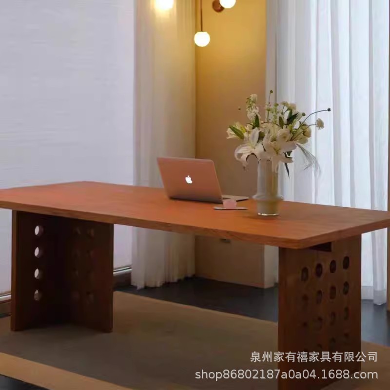 北欧中古风实木洞洞书桌