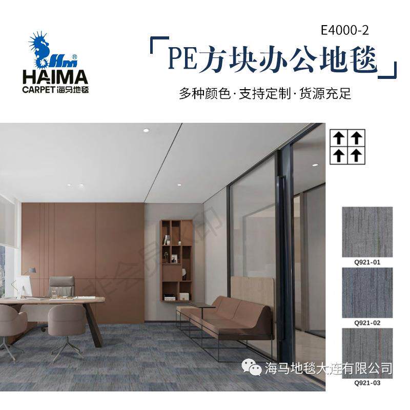 PE方块办公地毯写字楼办公楼工作室方块地毯桌球室拼接地毯