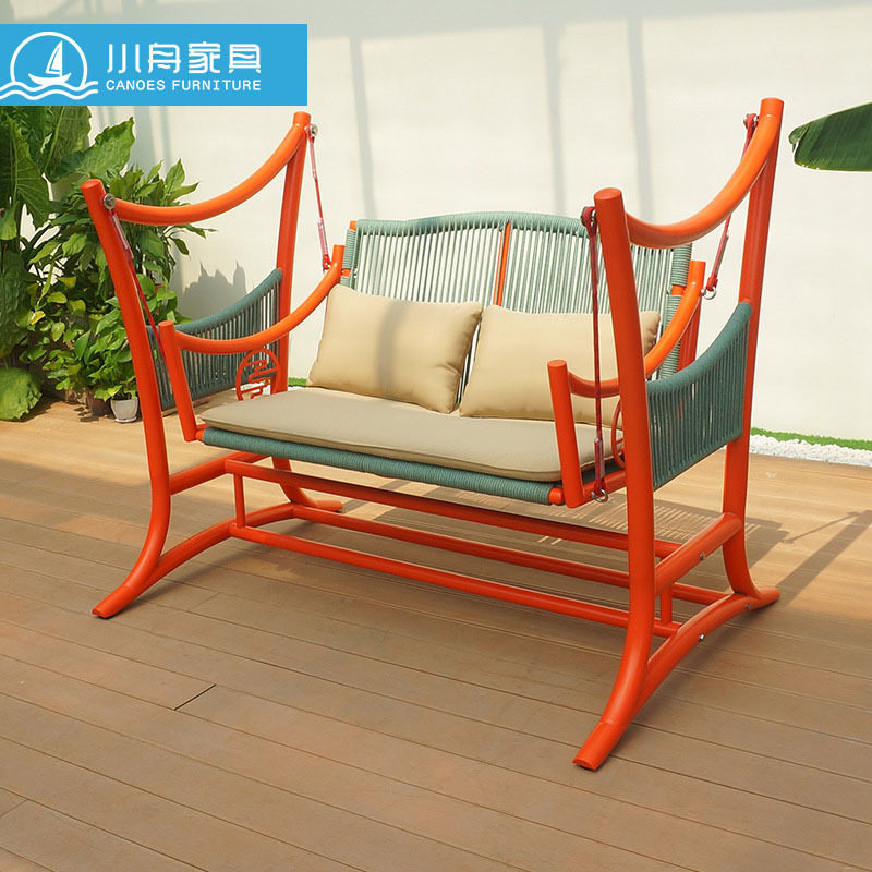 户外秋千庭院双人摇摇椅吊篮阳台不锈钢吊床别墅院子室外荡秋千椅